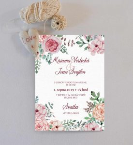 květinové svatební oznámení