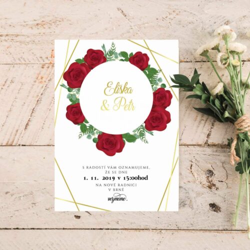 květinové svatební oznámení