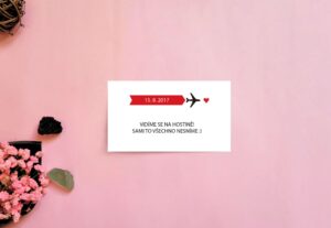 vtipné svatební oznámení letenka