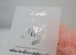 transparentní svatební oznámení cute floral