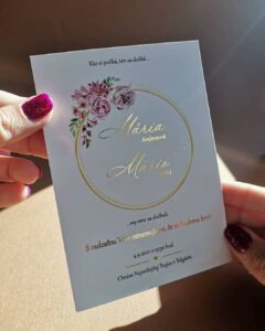 luxusní svatební oznámení metal floral