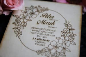 přírodní svatební oznámení