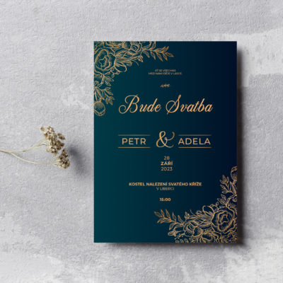 Invitation or greeting card mockup with dry flowers