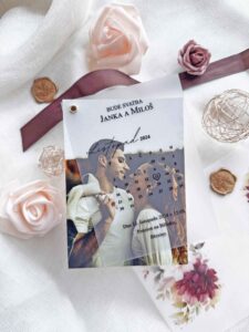 Luxusní dvouvrstvé svatební oznámení s kalendářem