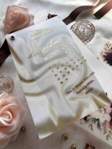 Luxusní dvouvrstvé svatební oznámení s kalendářem