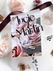 Luxusní dvouvrstvé svatební oznámení Roses
