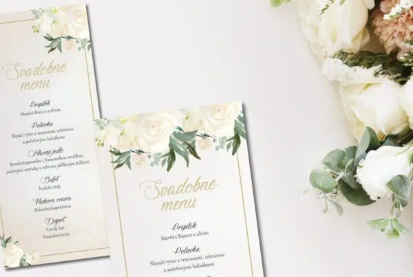 Svatební tiskoviny 18 Svatební menu na hostině