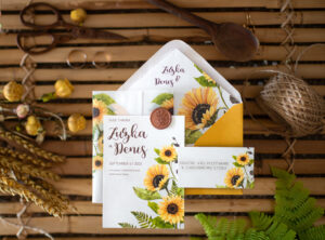 Svatební oznámení set Slunečnice