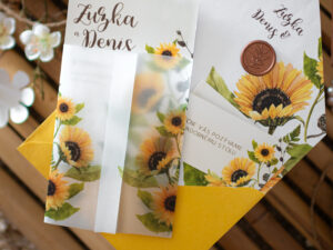 Svatební oznámení set Slunečnice