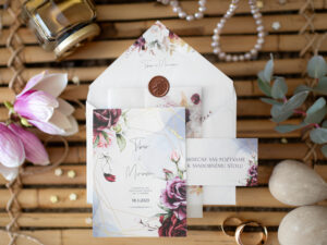 Svatební oznámení set Burgundy