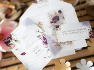 Svatební oznámení set Burgundy