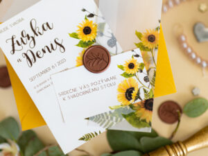 Svatební oznámení set Slunečnice
