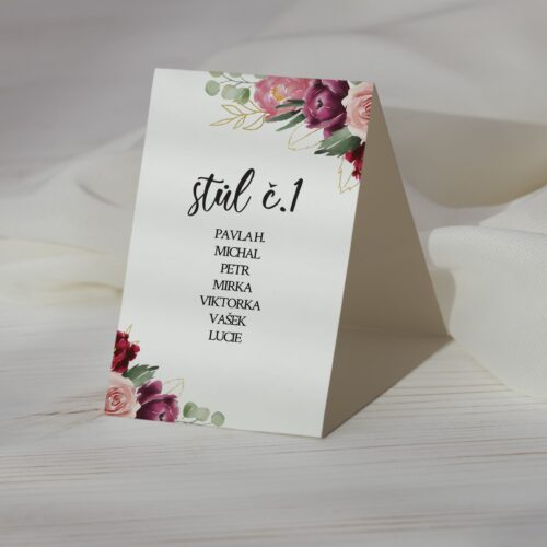 číslo na svatební stůl