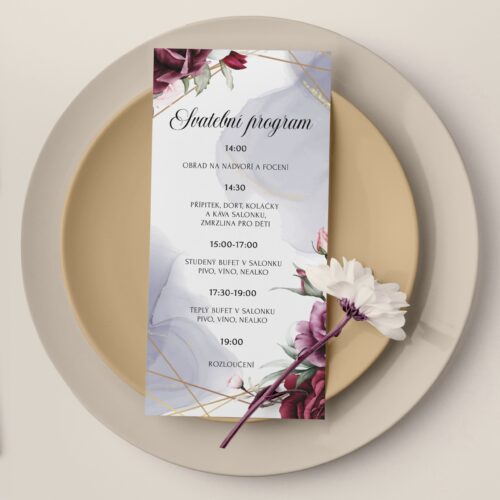 svatební program Burgundy