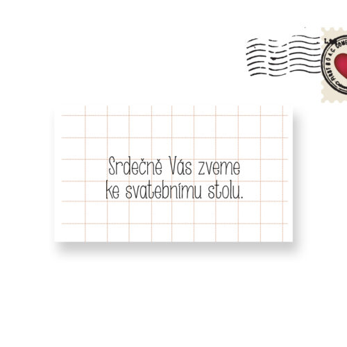 Pozvánka ke svatebnímu stolu NO18