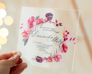 svatební oznámení na akrylu square