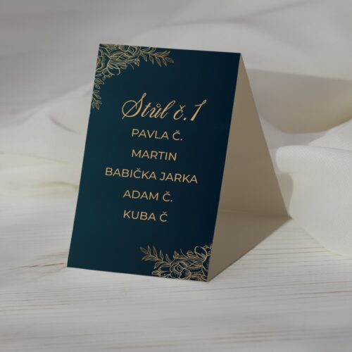 číslo na svatební stůl tmavězelené