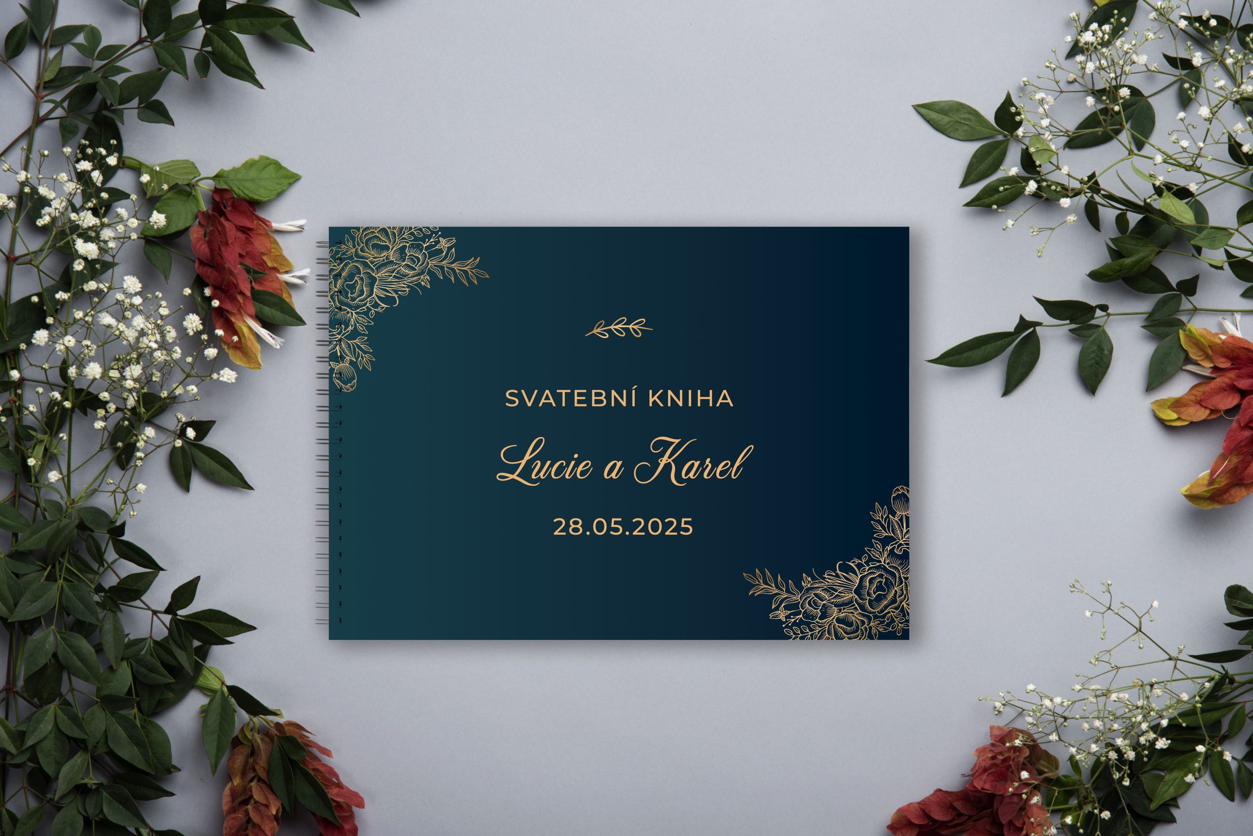 svatební kniha hostů tmavězelená A4