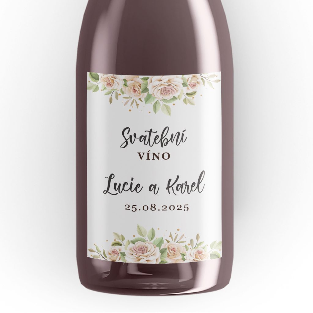 Etiketa na svatební víno s kvítky 2023_31