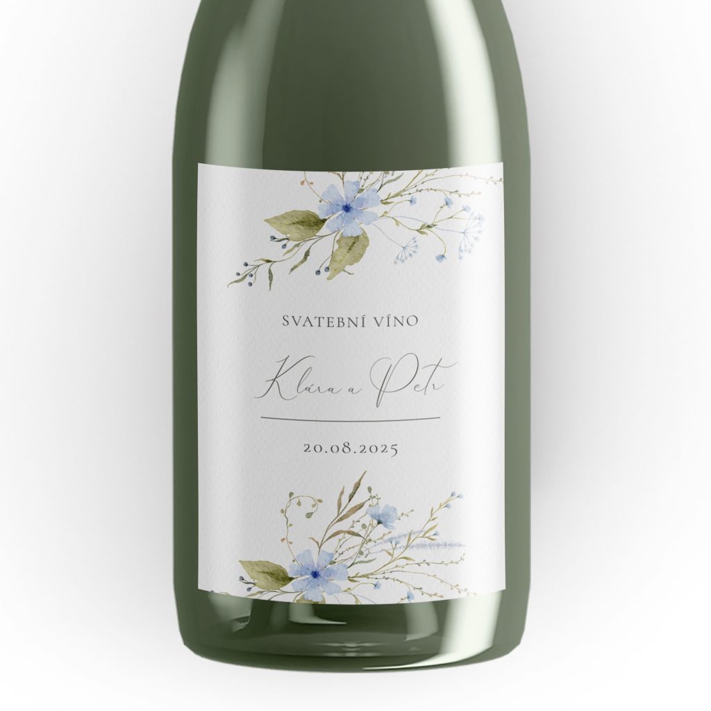 Etiketa na svatební víno s lučními květinami 2022_16