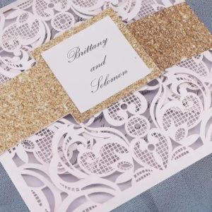 luxusní svatební oznámení laser cut square