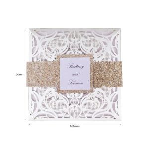 luxusní svatební oznámení laser cut square