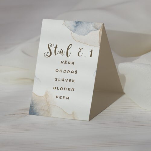Číslo na svatební stůl s modře hnědým designem_2022_5