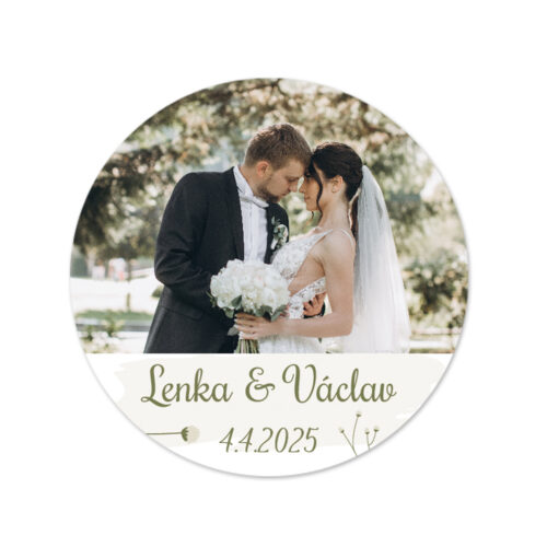 Kulatá svatební samolepka s drobnými kvítky_2024_7