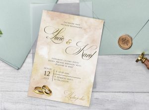 luxusní svatební oznámení s prsteny