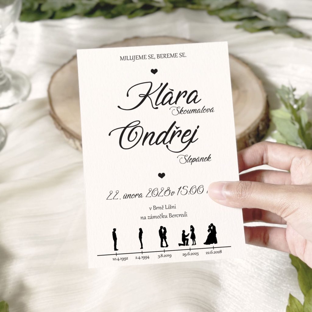 Svatební oznámení časová os Classic