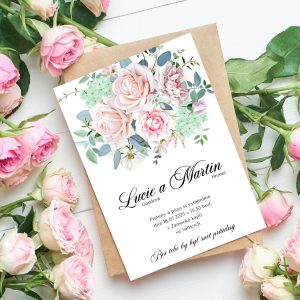 svatební oznámení s kytkou