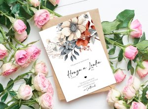 svatební oznámení s kytkou