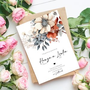 svatební oznámení s kytkou