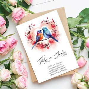 svatební oznámení s kytkou