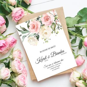 svatební oznámení s kytkou