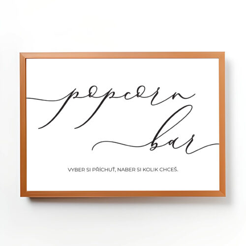 cedulka na svatbu popcorn bar