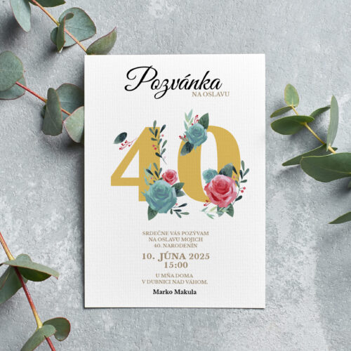 Pozvánka na 40-te narozeniny