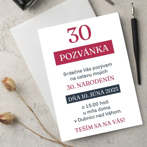 Pozvánka na 30-te narozeniny