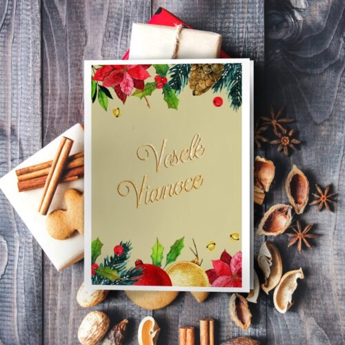 firemní novoročenka s vánočním motivem