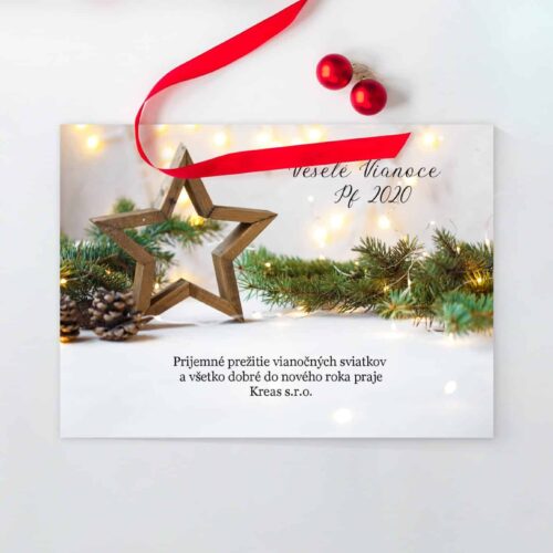 novoročenka s hvězdou a borovými šiškami