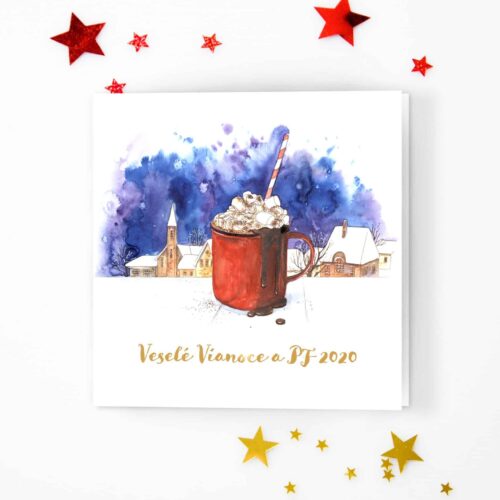 novoročenka s horkou čokoládou a věsnicí