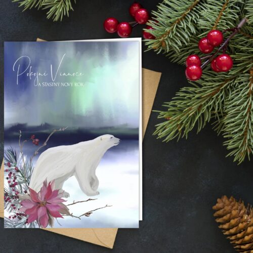 firemní novoročenka s ledním medvědem