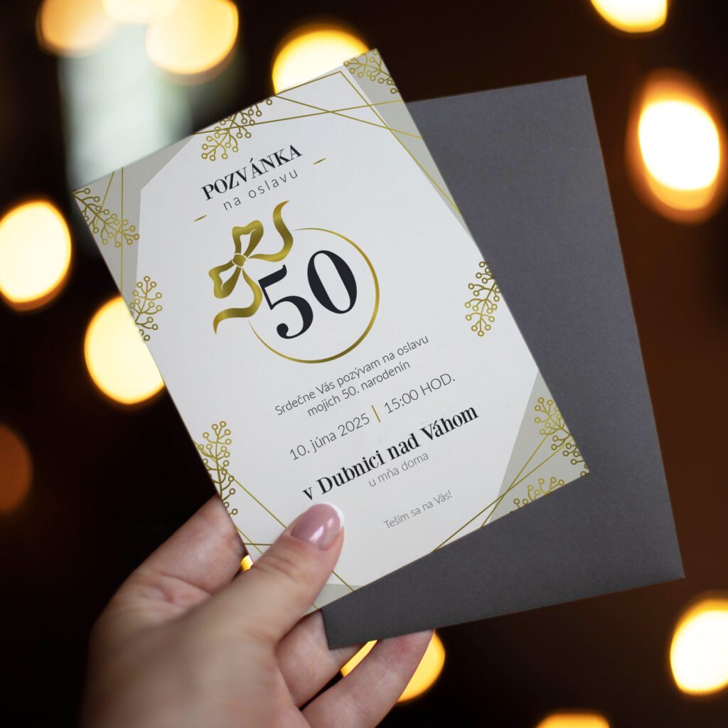 Elegantní pozvánka na narozeniny jubilejní