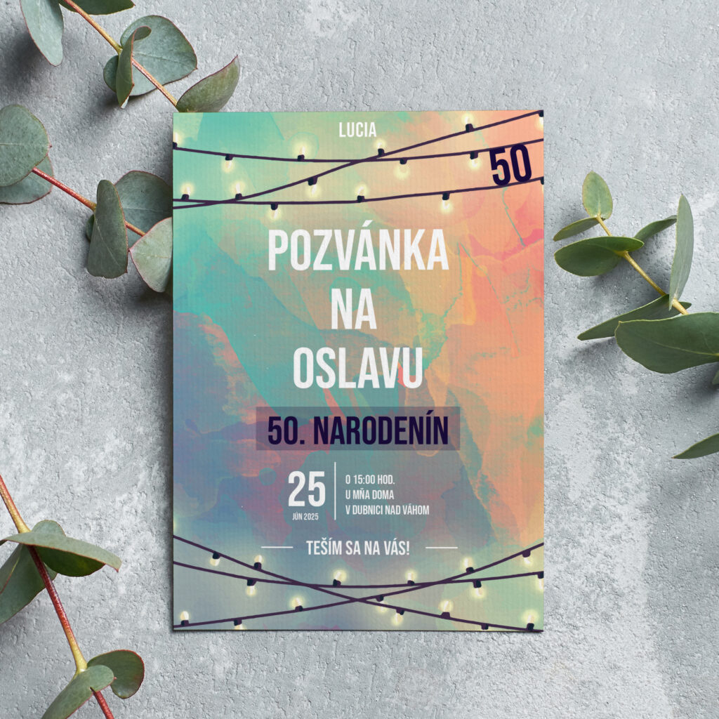 Pozvánka na oslavu barevné pozadí