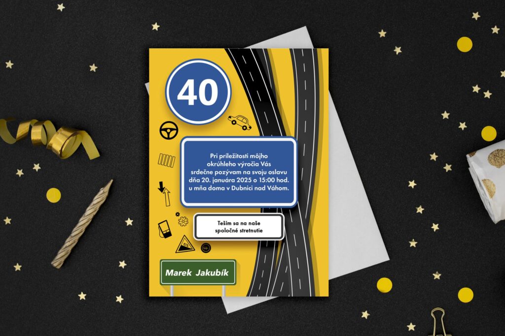 Pozvánka na 40-te narozeniny značka
