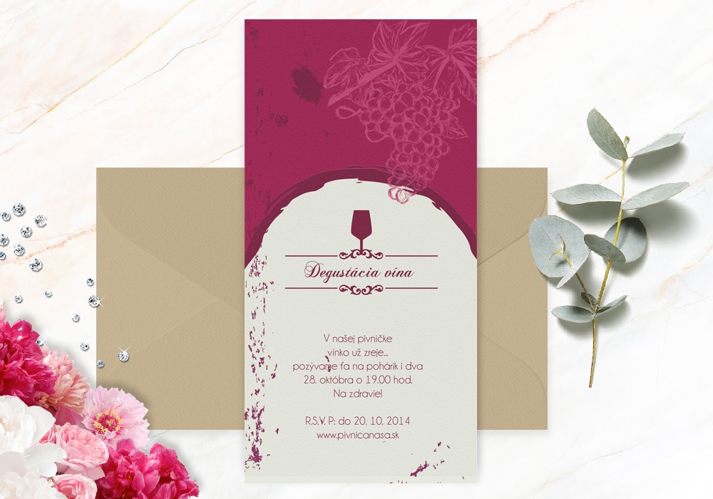 Elektronická pozvánka k deugstaci vína PNP03 1 Pozvánky na spoločenské události