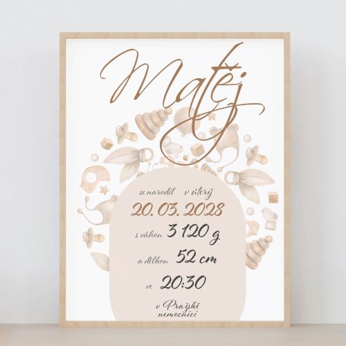 Personalizovaný obraz k narození