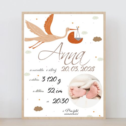 Designový plakát k narození