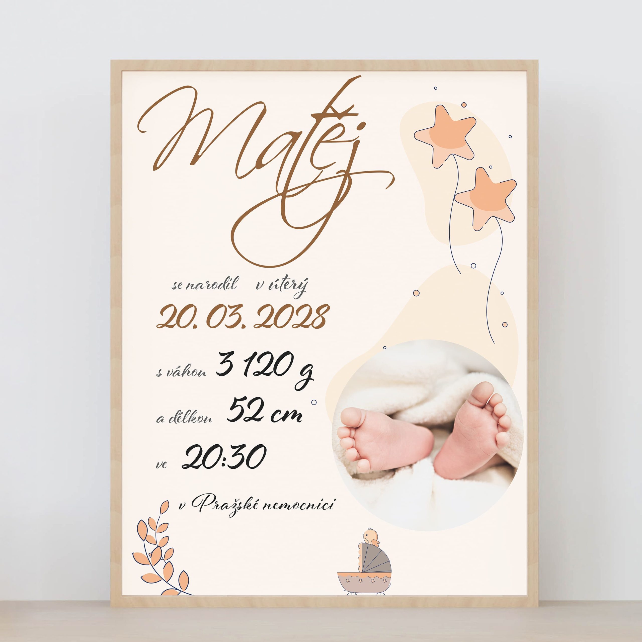 Tabulka narození pro miminko 1 Tabulka narození pro miminko
