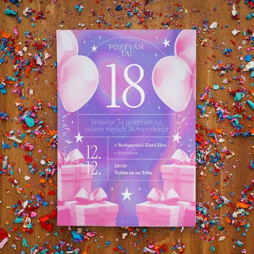 Pozvánka na narozeniny 18tky Balloons